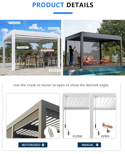 3X3Waterproof Outdoor Pergola Garden