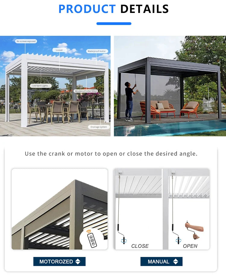 Outdoor Aluminum Pergola Gazebo
