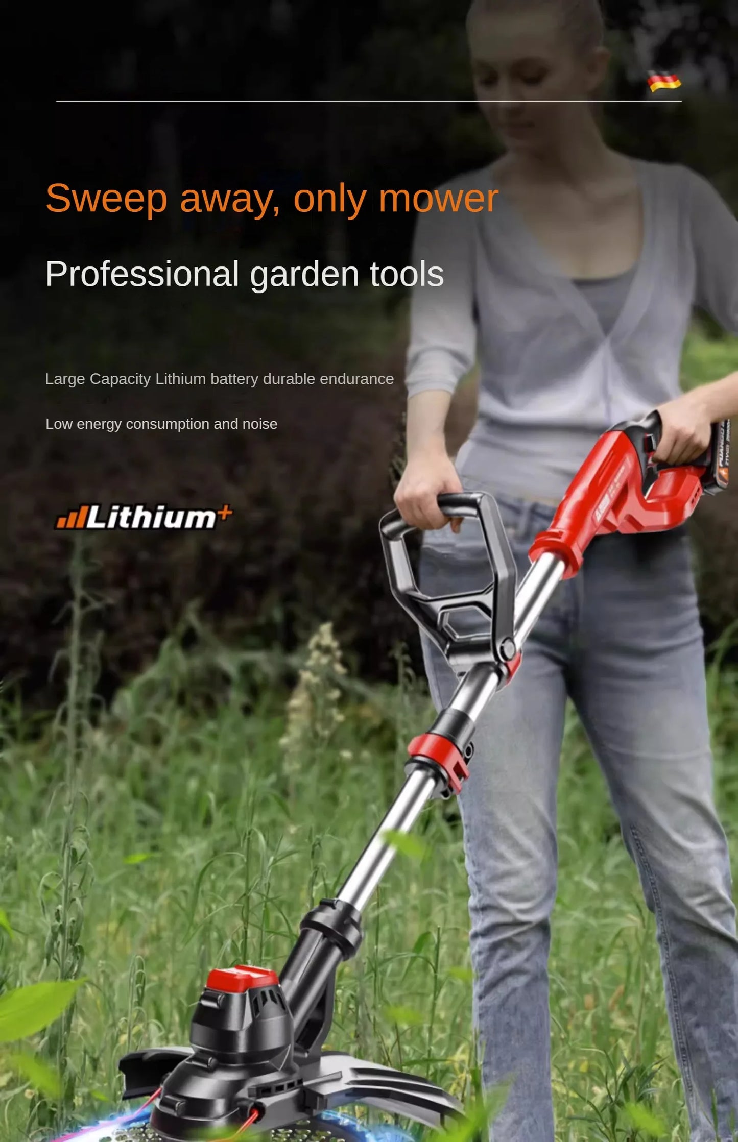 Portable Electric Lawn Mower with Lithium Battery