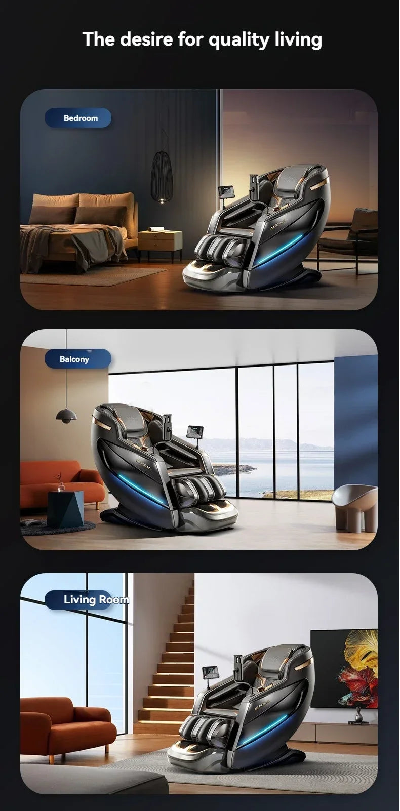 Dual-Core 6D+6D Massage Chair Full Body