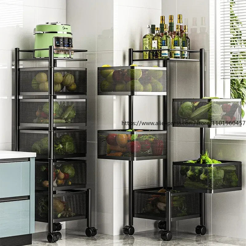 Kitchen Rotatable Fruit Vegetable Shelf