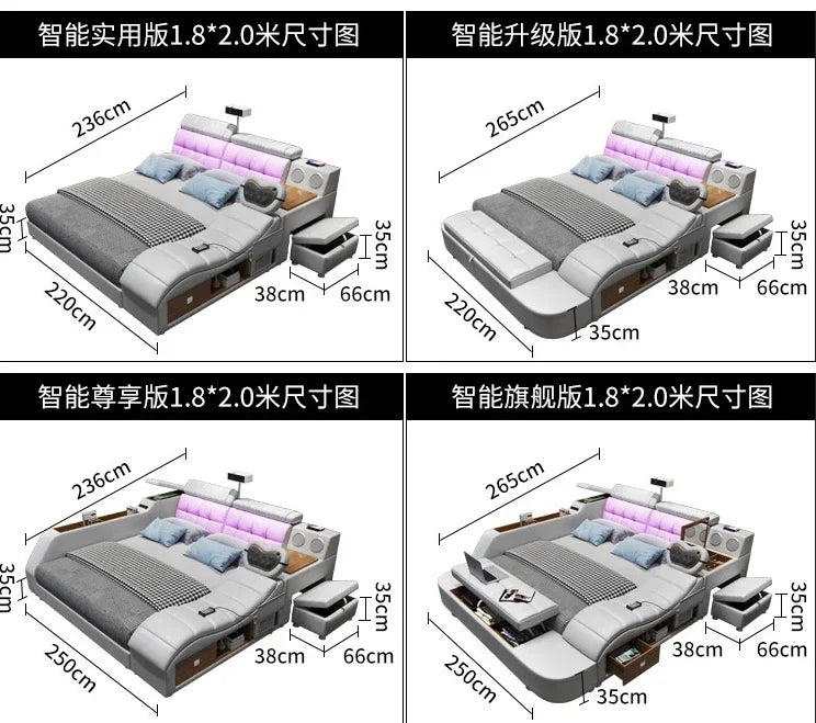 Modern Master Double Bed Multifonction