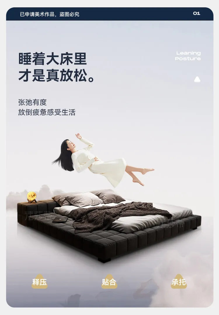 king size minimalist bed 2 people 180x200cm