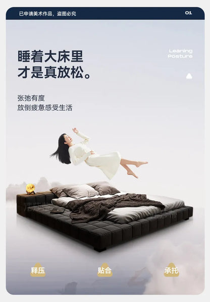 king size minimalist bed 2 people 180x200cm