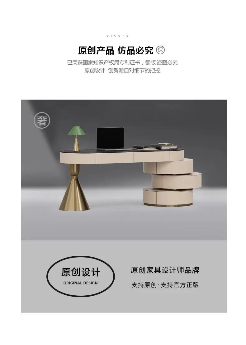 Italian Luxury Sintered Stone Desk Modern