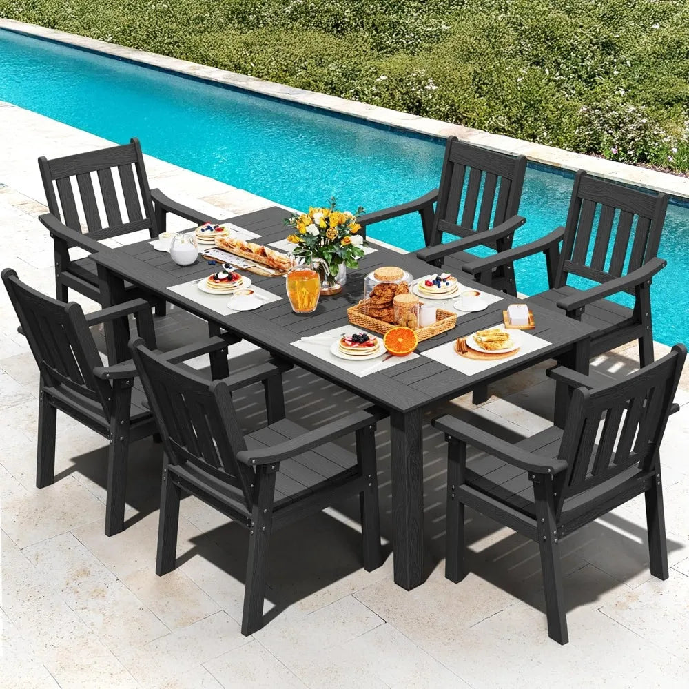 HIPS Patio Table Set: 7 Piece Outdoor Table