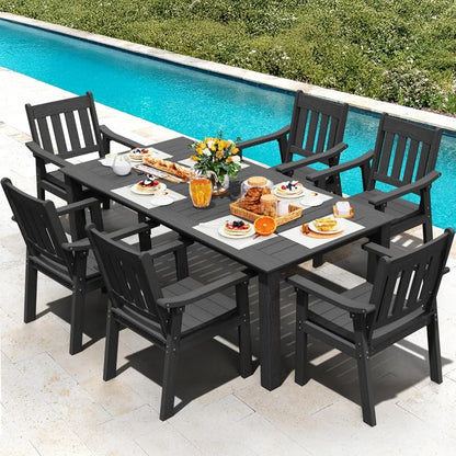 HIPS Patio Table Set: 7 Piece Outdoor Table
