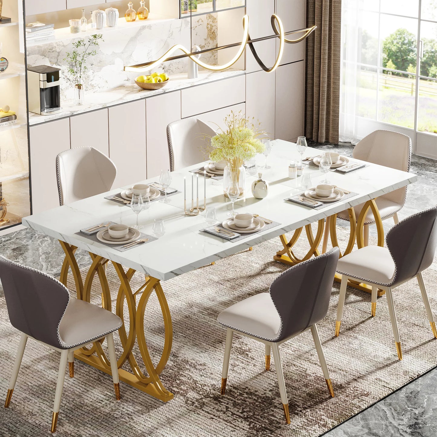 Tribesigns 63-Inch Rectangular Dining Table