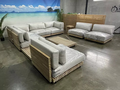 Wood Frame Sofas High Density Sponge Sofa Set