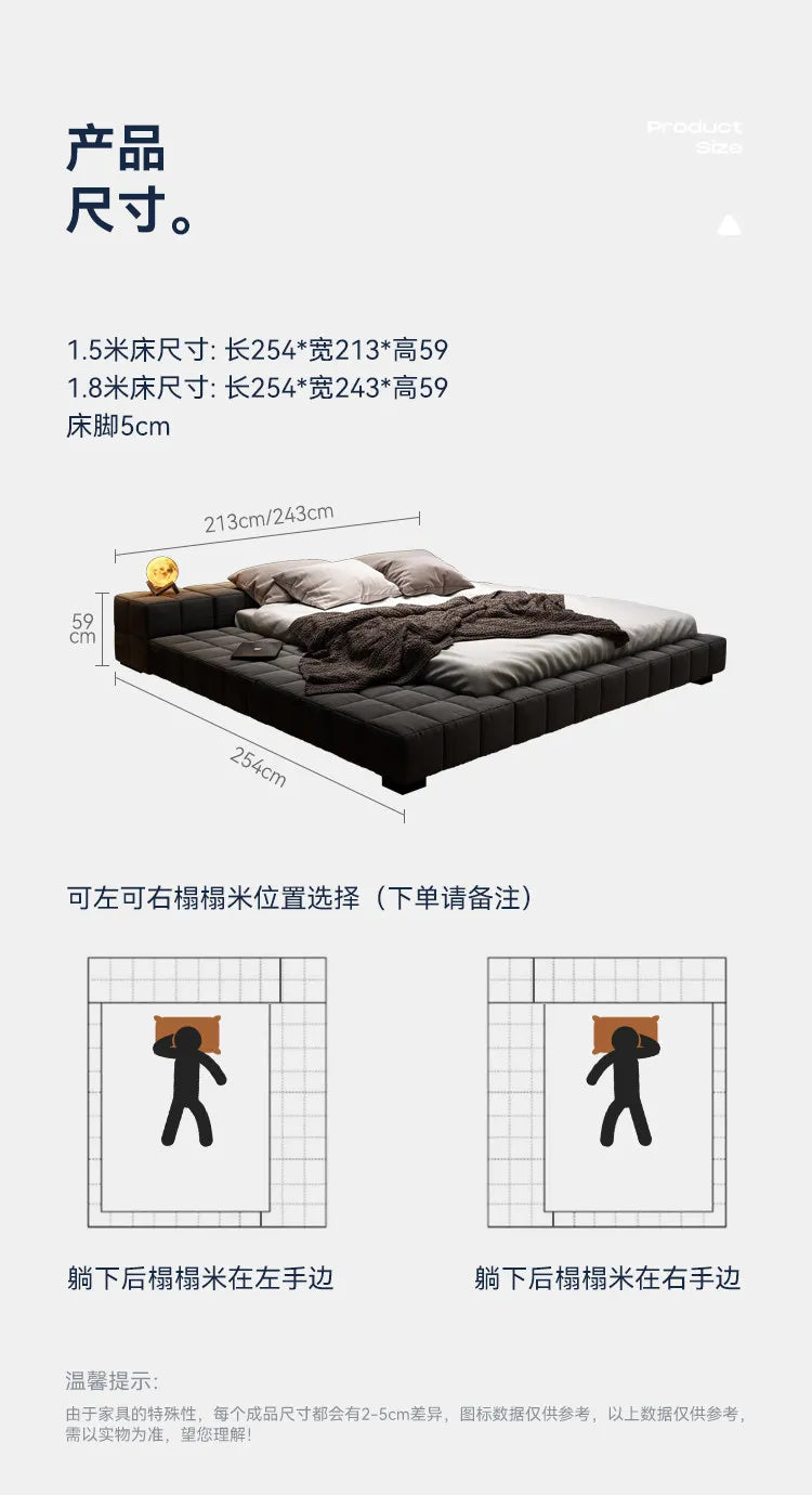 king size minimalist bed 2 people 180x200cm