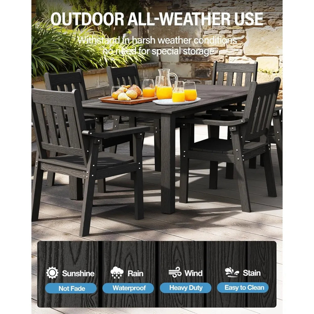 HIPS Patio Table Set: 7 Piece Outdoor Table