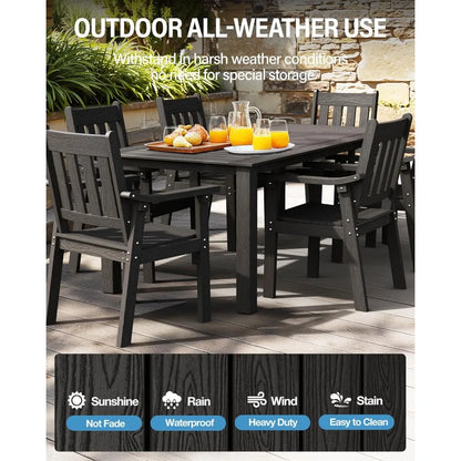 HIPS Patio Table Set: 7 Piece Outdoor Table