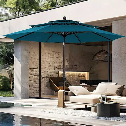 10ft Patio Umbrella Outdoor 3 Tier Vented