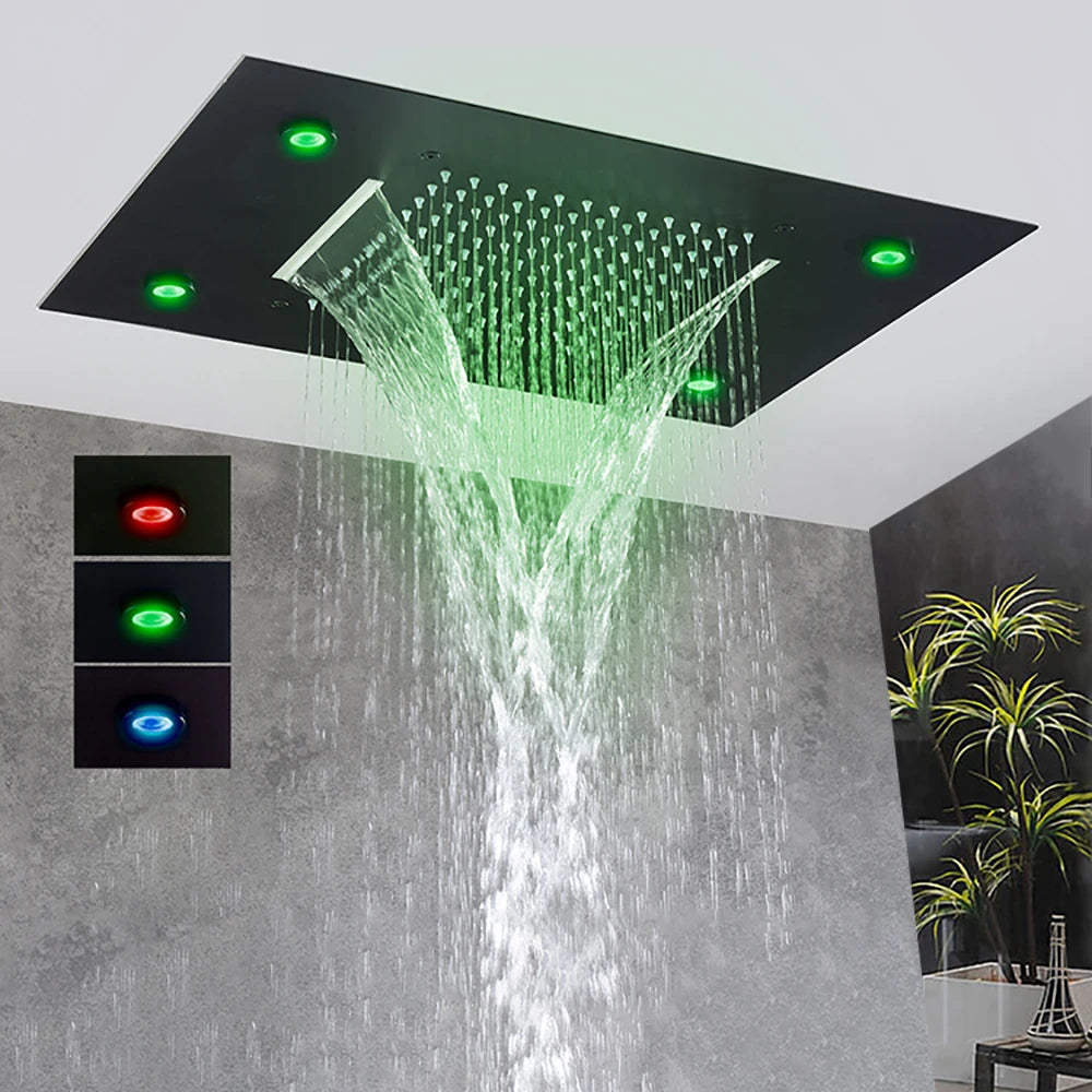 Rainfall Waterfall Single Shower Head Concealed