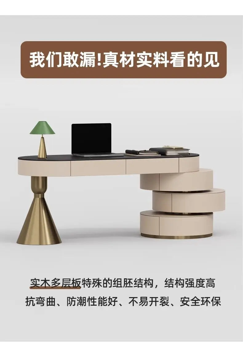 Italian Luxury Sintered Stone Desk Modern