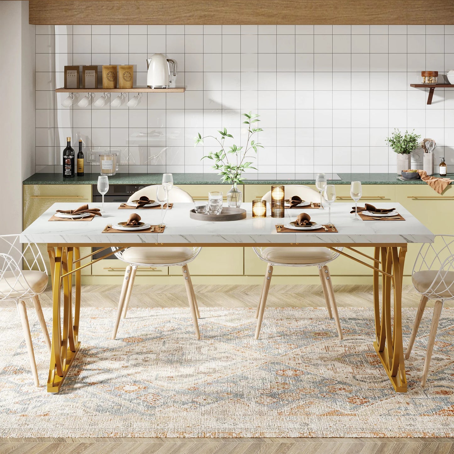 Tribesigns 63-Inch Rectangular Dining Table
