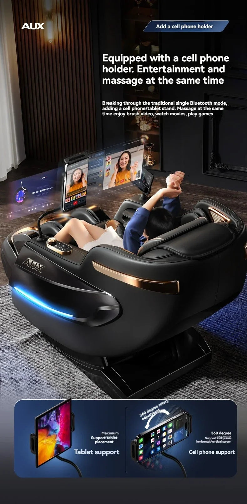 Dual-Core 6D+6D Massage Chair Full Body