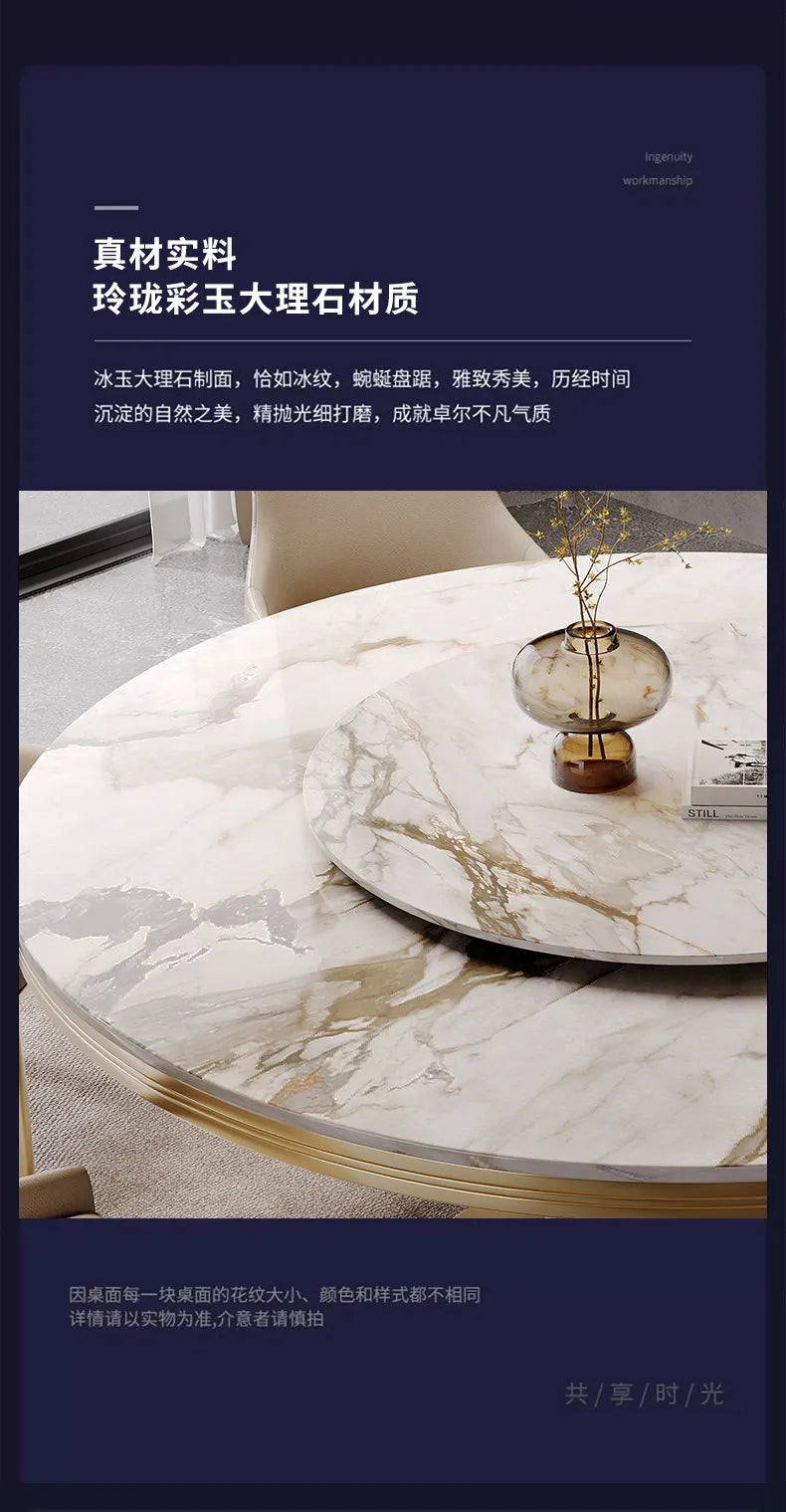 Modern restaurant marble round dining table
