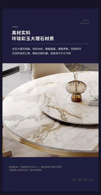 Modern restaurant marble round dining table