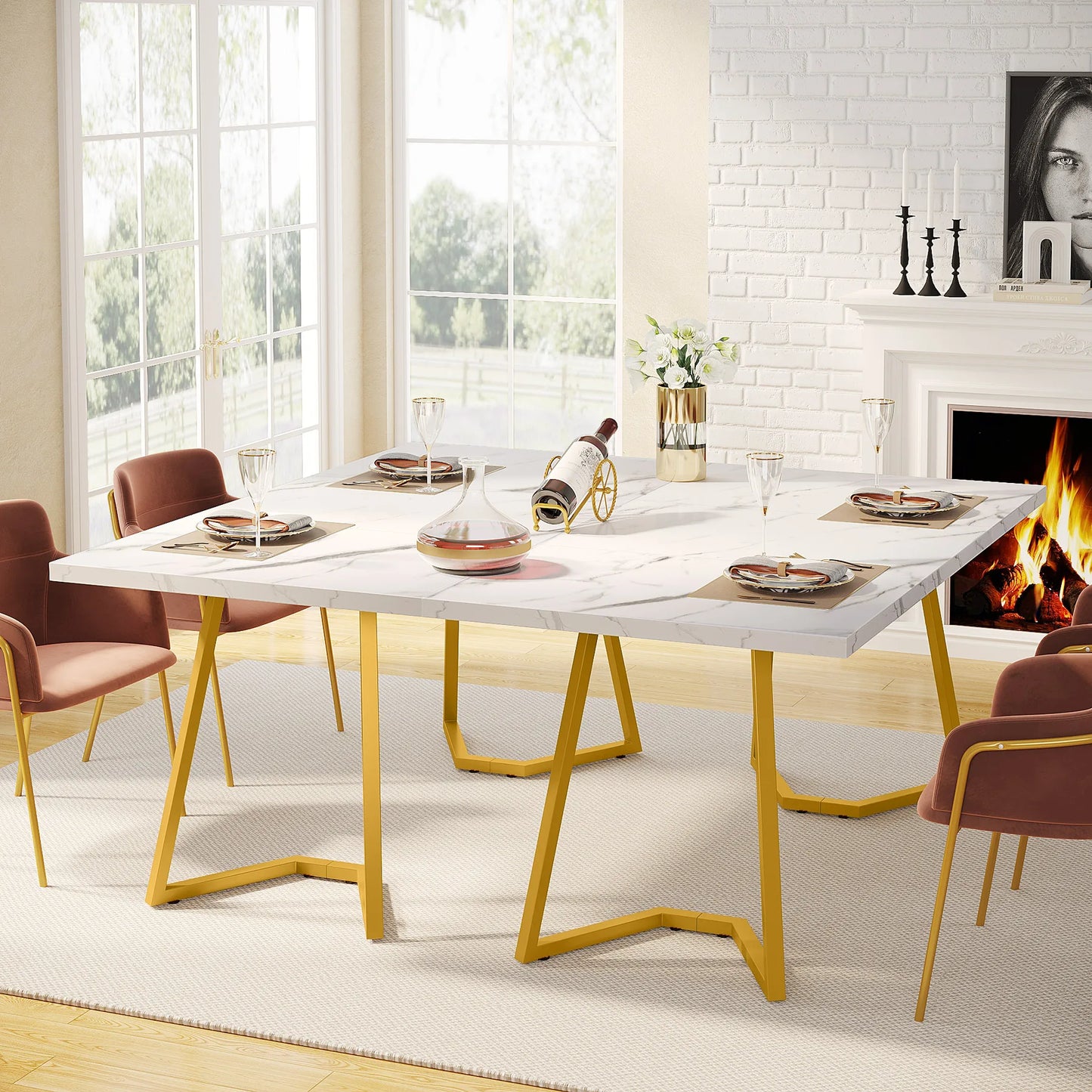Tribesigns 63-Inch Rectangular Dining Table