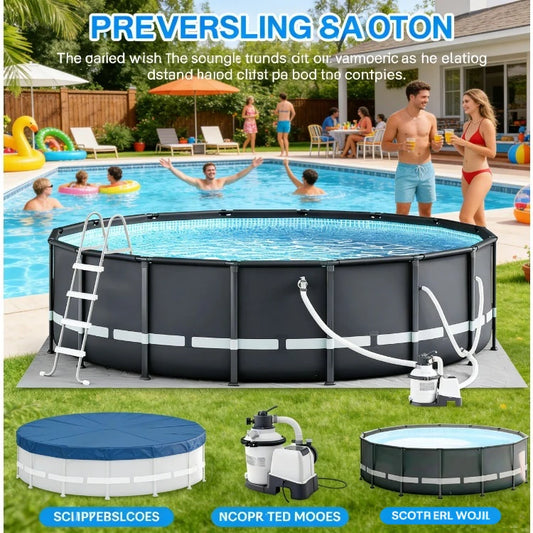 Above Ground Swimming Pool Set 24ft x 52in