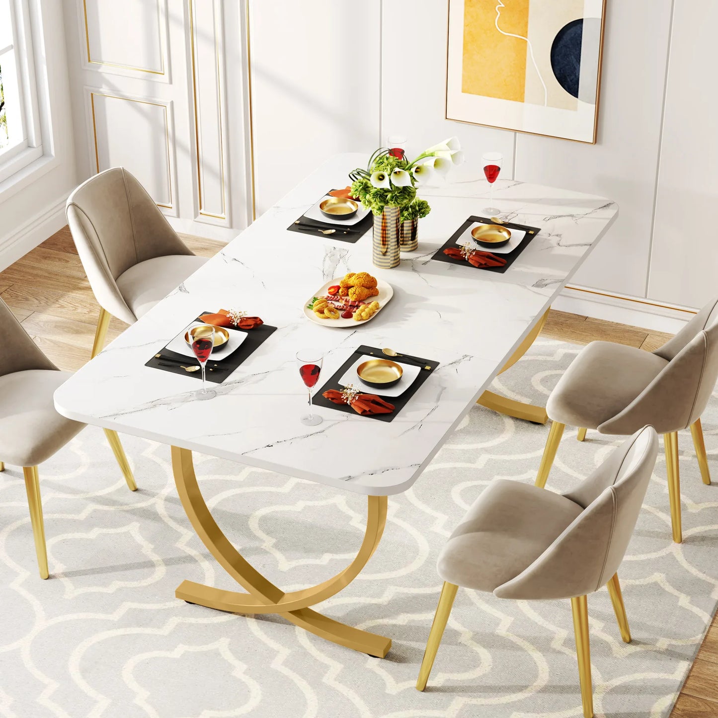 Tribesigns 63-Inch Rectangular Dining Table