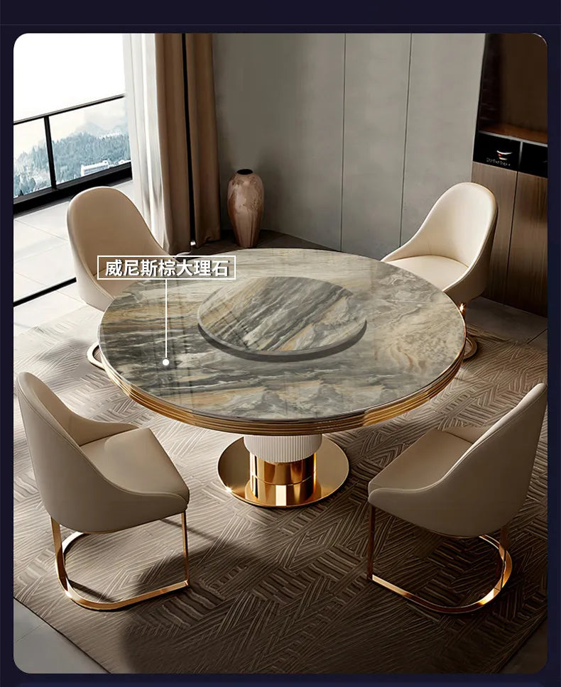 Modern restaurant marble round dining table