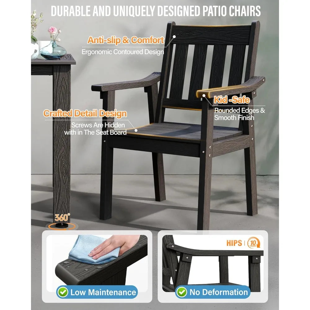 HIPS Patio Table Set: 7 Piece Outdoor Table