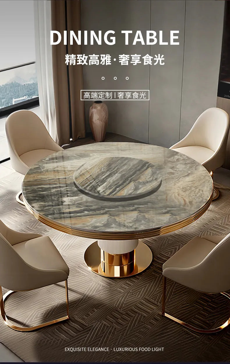 Modern restaurant marble round dining table