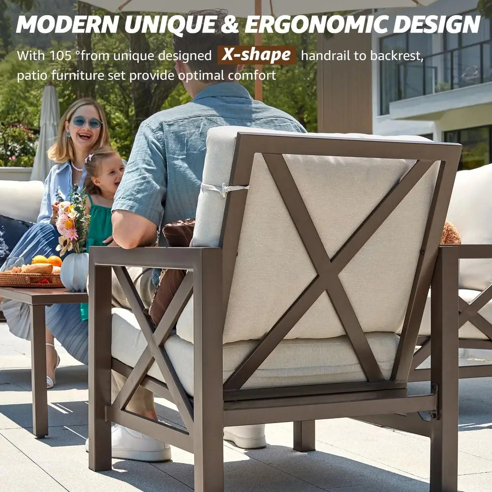 4 Pieces Patio Furniture Sets,Outdoor Sectional