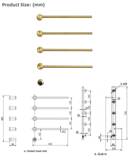 Bathroom Concealed Installation Towel Warmer