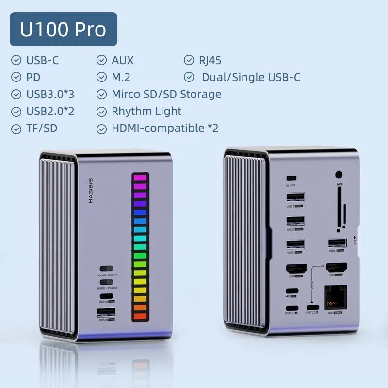 Hagibis USB C Docking Station with Dual HDMI