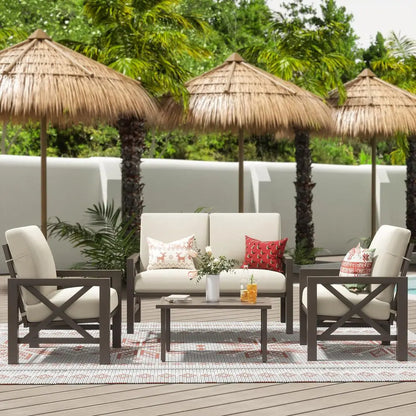 4 Pieces Patio Furniture Sets,Outdoor Sectional
