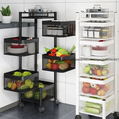 Kitchen Rotatable Fruit Vegetable Shelf