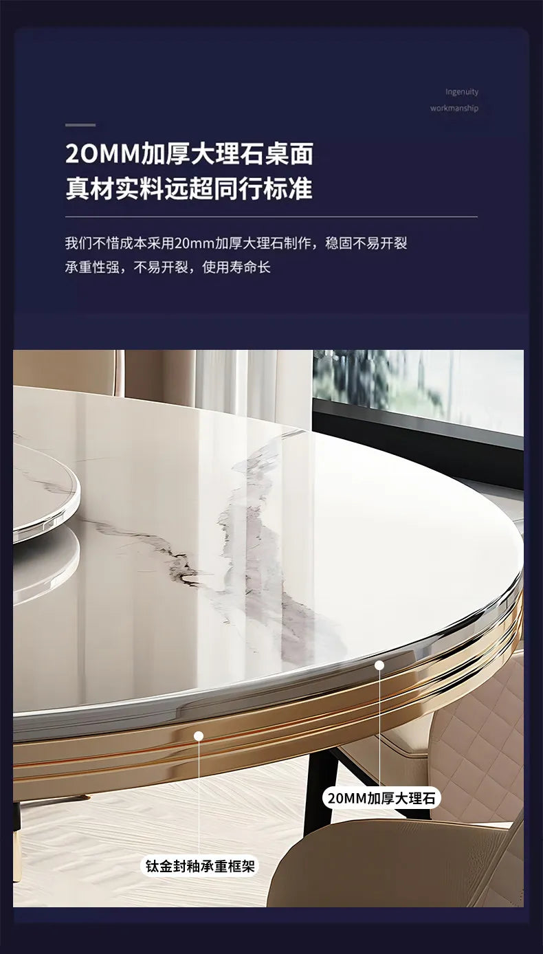Modern restaurant marble round dining table