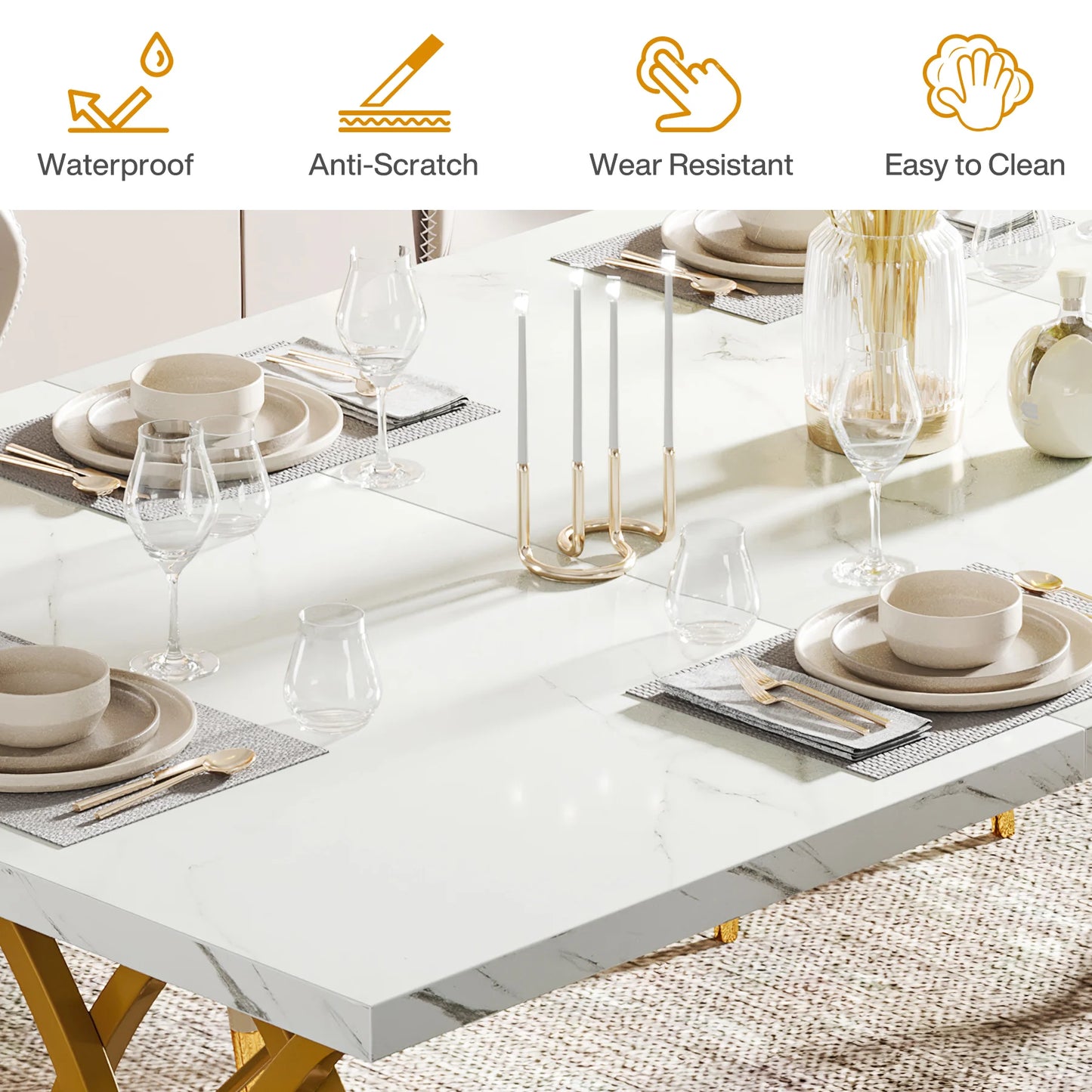 Tribesigns 63-Inch Rectangular Dining Table