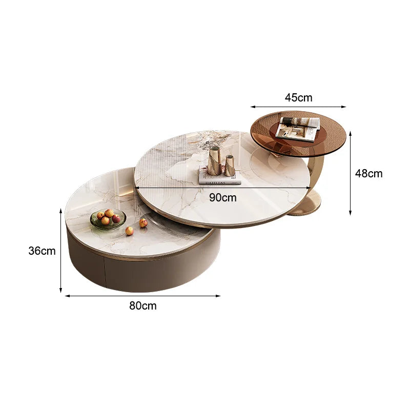 Modern Luxury Foldable Coffee Table Set