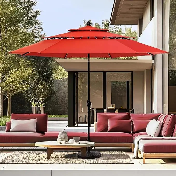 10ft Patio Umbrella Outdoor 3 Tier Vented
