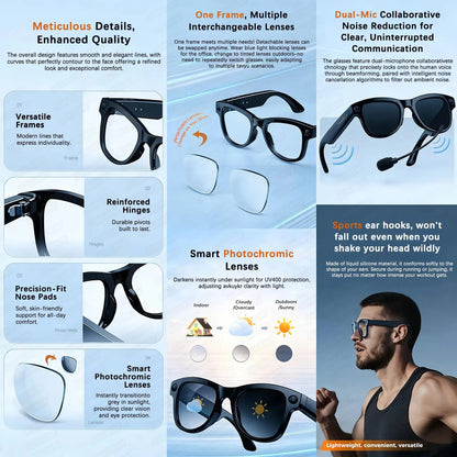 2026 Ultra AI Smart Glasses 800W HD Camera